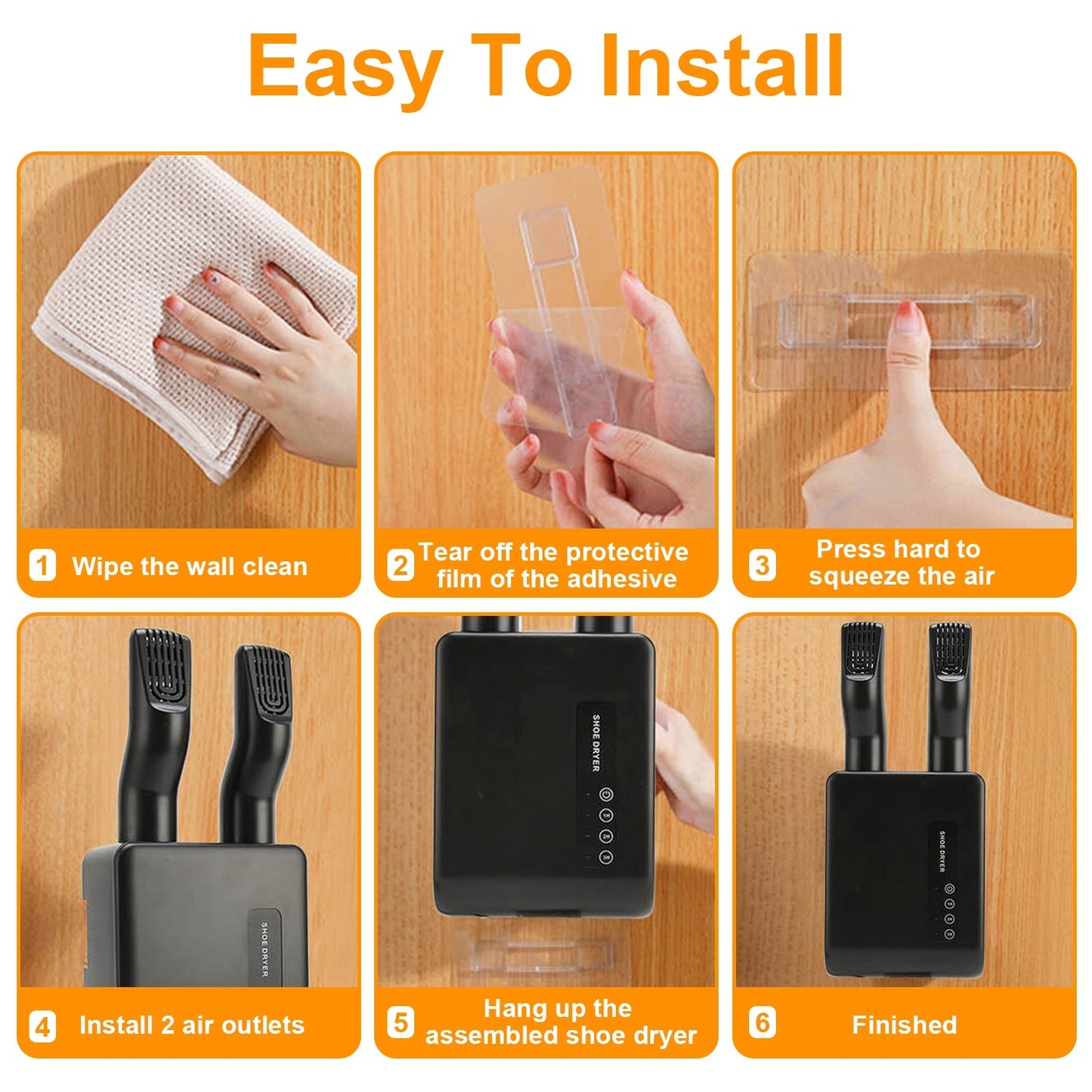 Portable Shoe Dryer Boot Shoe Warmer Deodorizer With 3 Timer Settings For Wet Boots Gloves Hats Garments