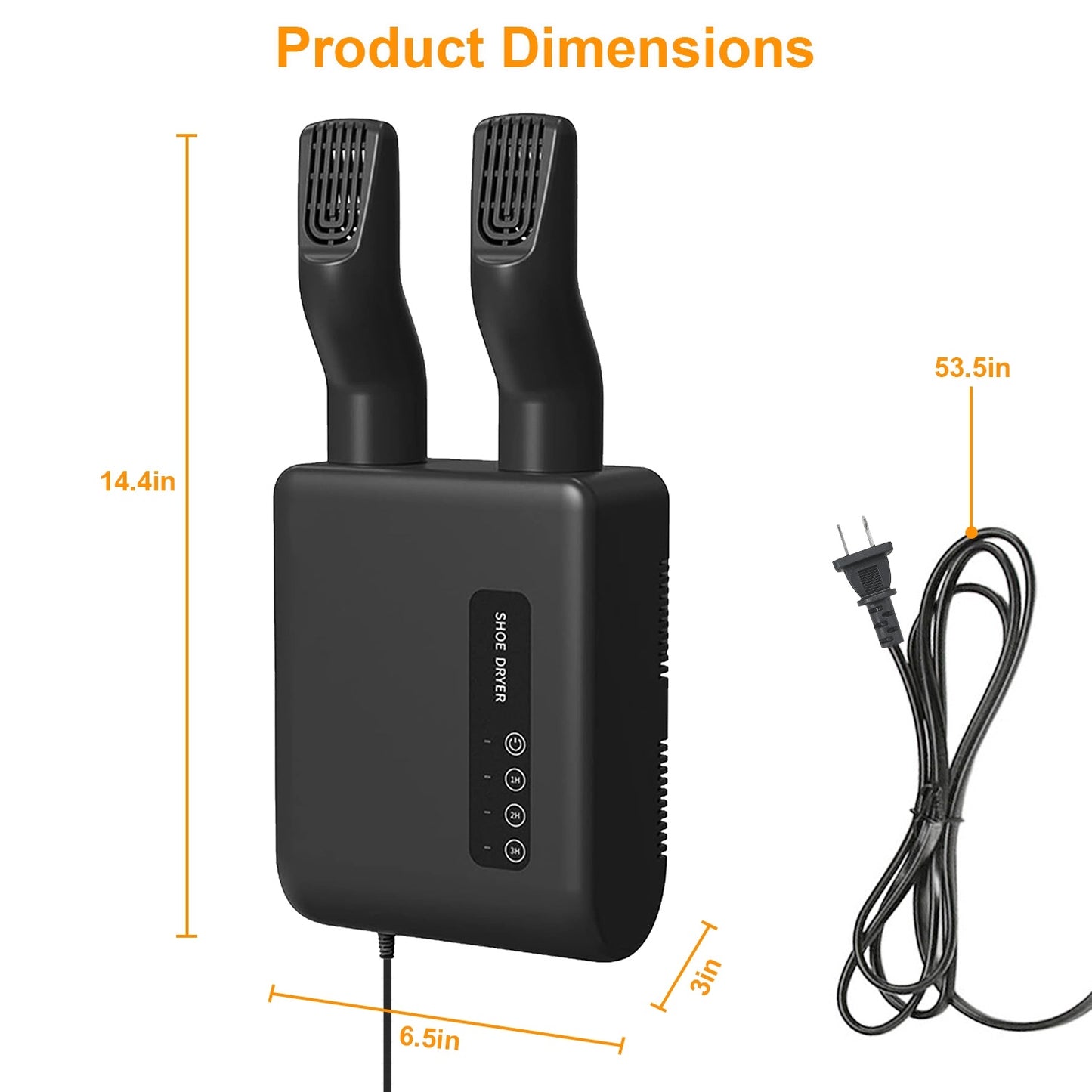 Portable Shoe Dryer Boot Shoe Warmer Deodorizer With 3 Timer Settings For Wet Boots Gloves Hats Garments